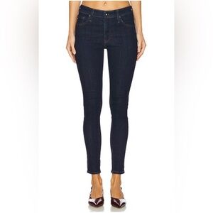 MOTHER “The High-Waist Looker” Skinny Jeans – Clean Sweep Dark Wash, Size 25